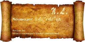 Neumeyer Lóránt névjegykártya